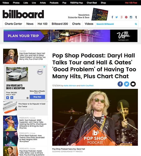 Daryl Hall - Billboard Magazine - Suzanne Cordeiro Photography