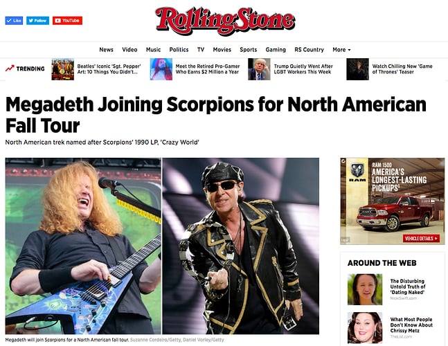 Megadeth - Rolling Stone - Suzanne Cordeiro Photography